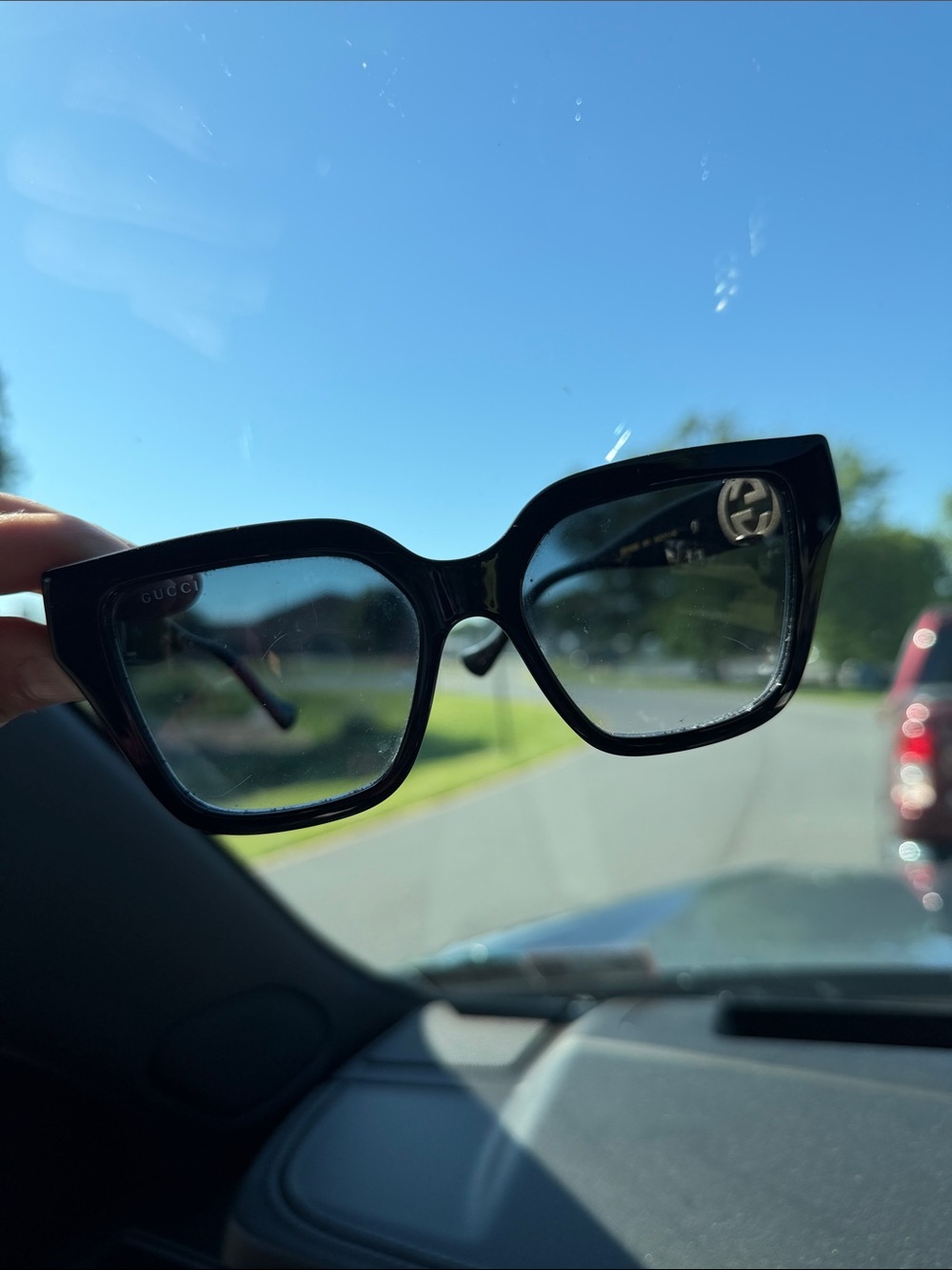 Gucci Black Oversized Square Women's Sunglasses